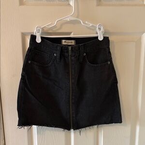 Madewell Black Denim Mini A-Line Skirt